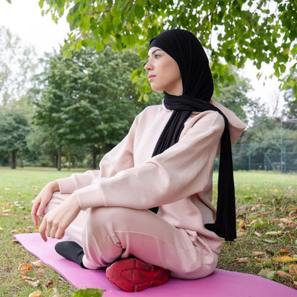 Gocloud Extra Thick Non-Slip Yoga Mat, 71" X 24" with Carrying Strap and Knee Pad, Pink