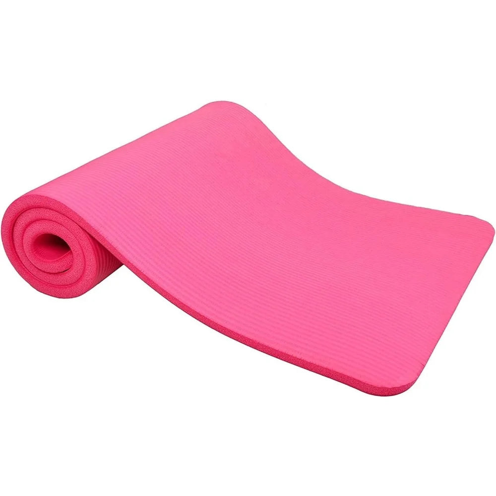 Gocloud Extra Thick Non-Slip Yoga Mat, 71" X 24" with Carrying Strap and Knee Pad, Pink